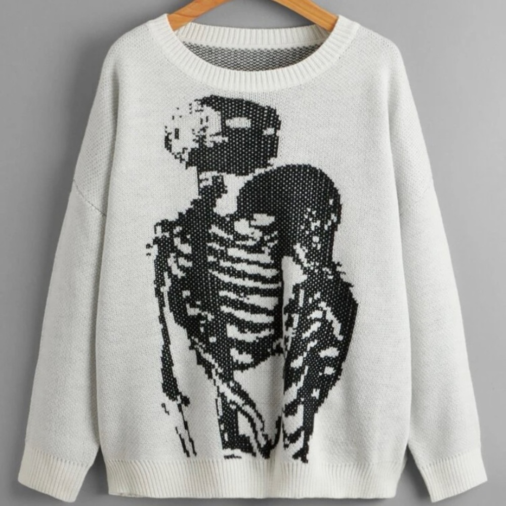 Skeleton knitted sweater